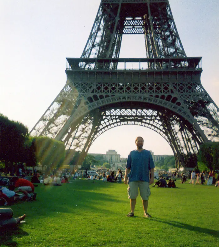 Mike Cirllo in front of Eiffel Tower