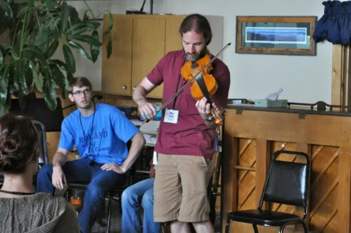 performing at Rolland Fiddle Camp